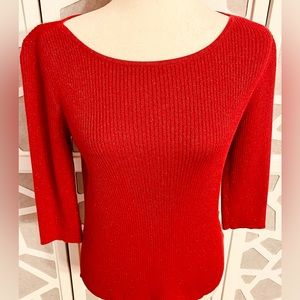 Liz Claiborne Pretty Women’s Red & Blingy Sweater-Size Medium Liz Sport